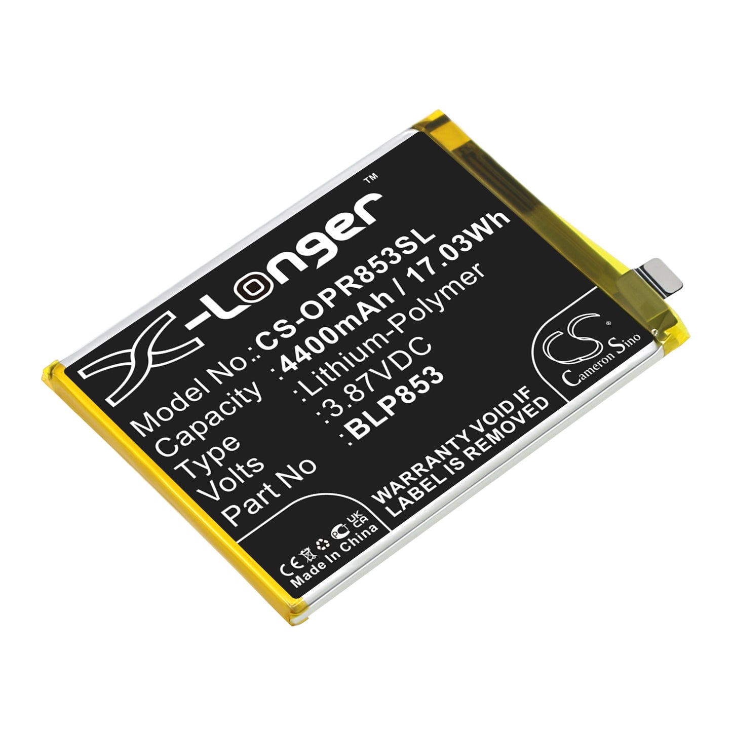 CS-OPR853SL Replacement Battery – Compatible with CPH2113, CPH2205, Reno 4 4G, Reno 5 Lite