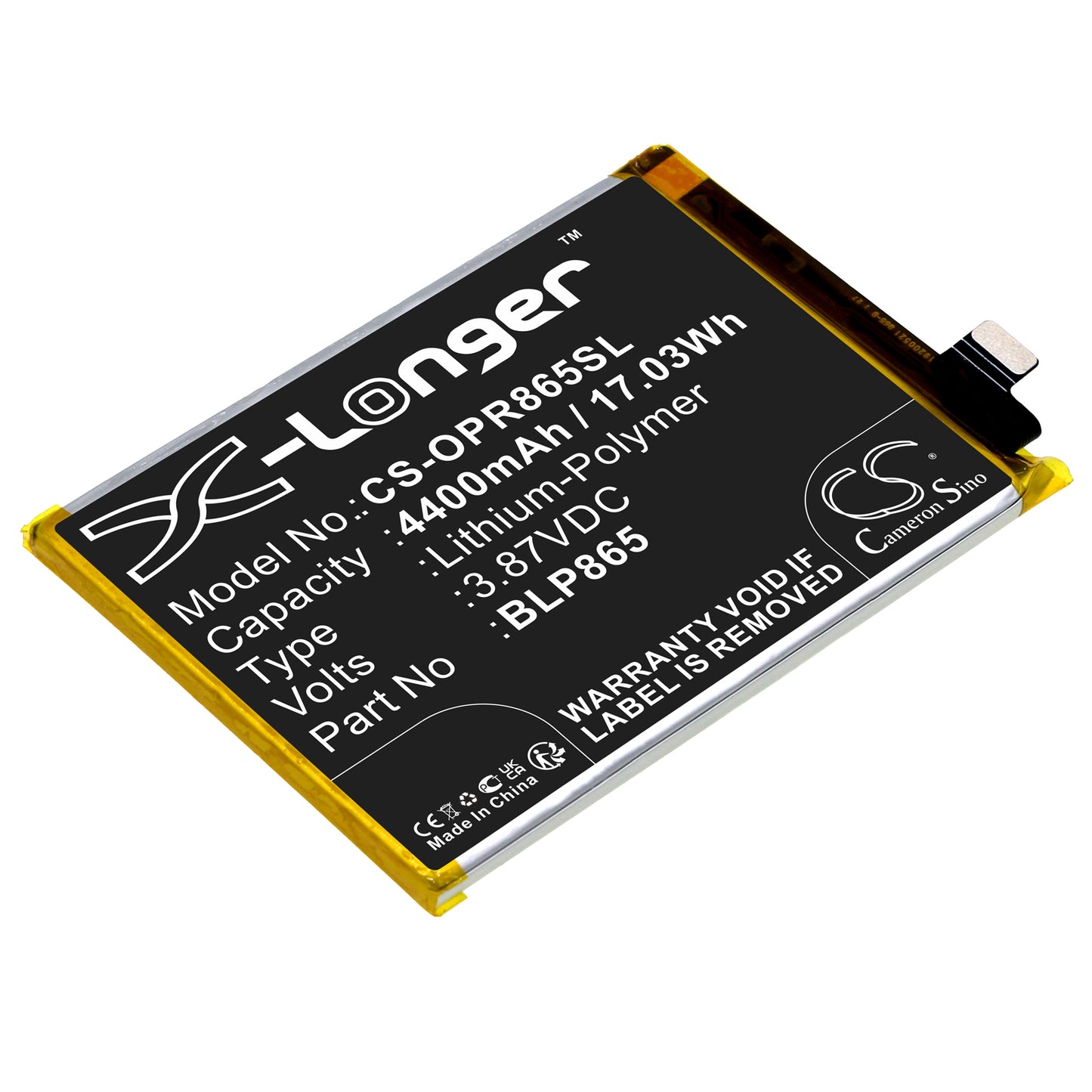 CS-OPR865SL Replacement Battery – Compatible with K9 Pro, K9 Pro 5G, K9 Pro 5G 2021 Premium Edition, K9 Pro 5G 2021 Standard Editio, PEYM00