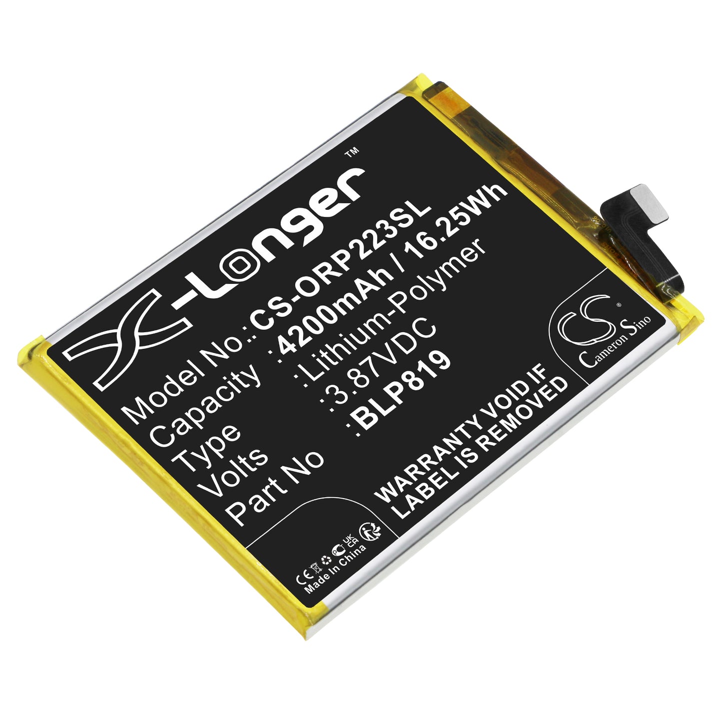 CS-ORP223SL Replacement Battery – Compatible with A95 5G 2021, CPH2211, CPH2235, F19 Pro+ 5G 2021, PELM00, Reno 5Z 5G 2021, Reno5 4G, Reno6 4G