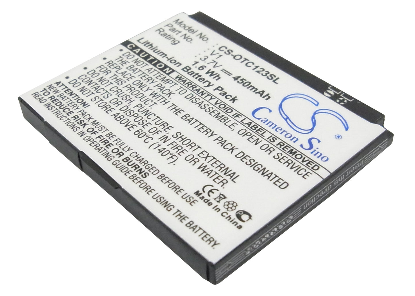3.7V 450mAh/1.66Wh Li-ion Mobile/SmartPhone Battery for Alcatel