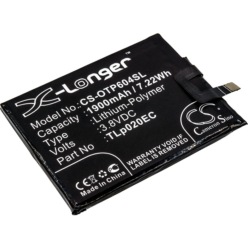 3.8V 1900mAh/7.22Wh Li-Polymer Mobile/SmartPhone Battery for Alcatel