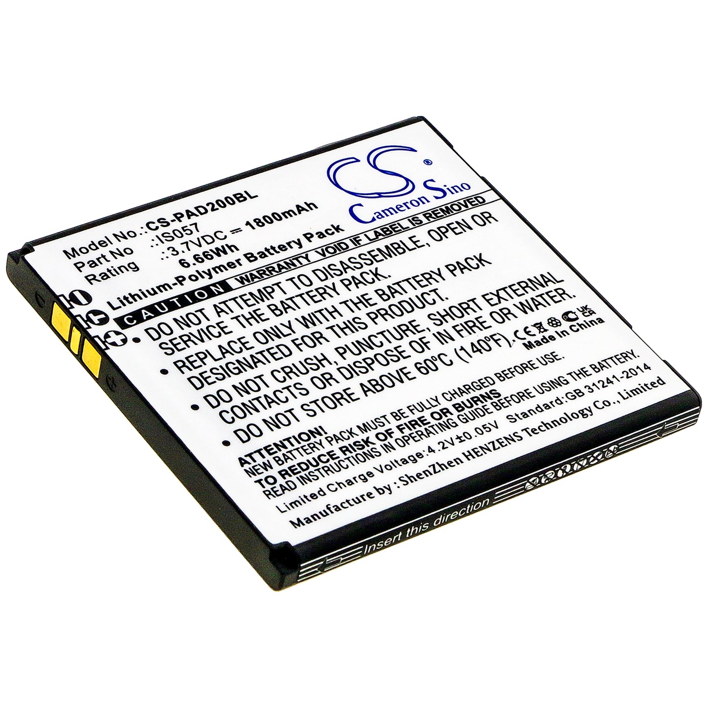 CS-PAD200BL Replacement Battery – Compatible with D200, D200T, IS275, Mini, myPOS D200