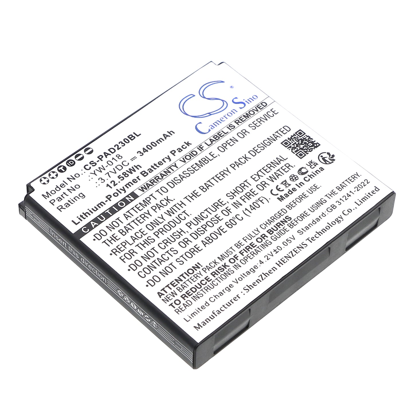 CS-PAD230BL Replacement Battery – Compatible with D230