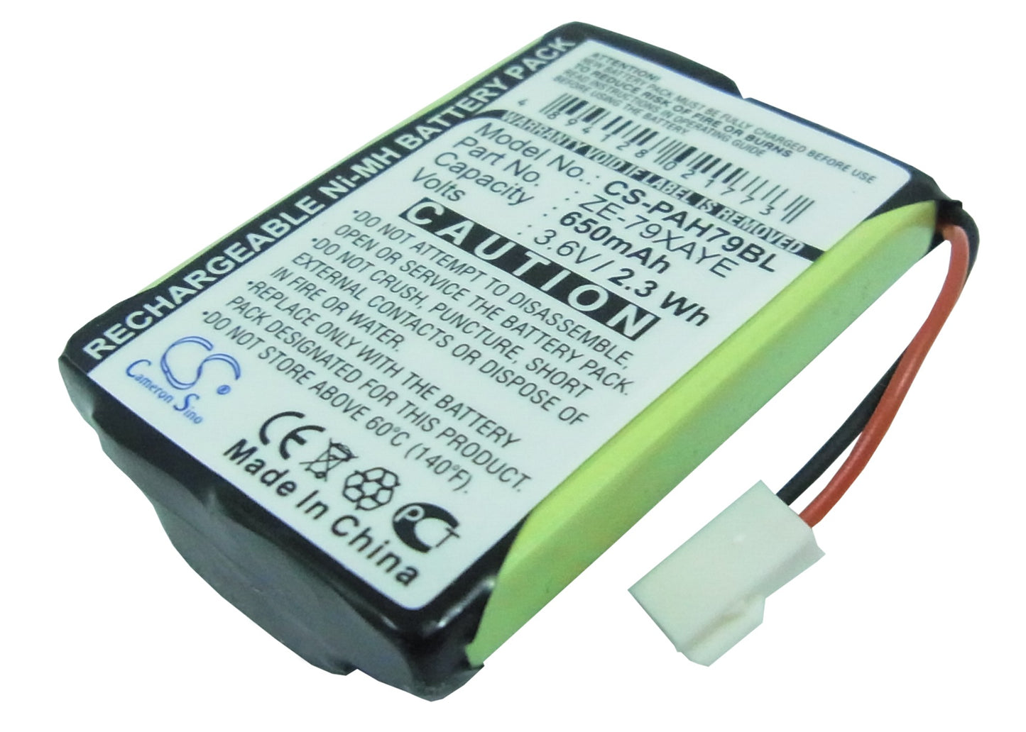 3.6V 650mAh/2.34Wh Ni-MH Barcode/Scanner Battery for Panasonic