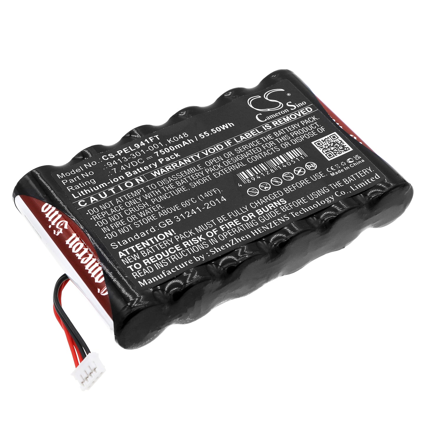 7.4V 7500mAh/55.50Wh Li-ion LED Light Battery for Peli