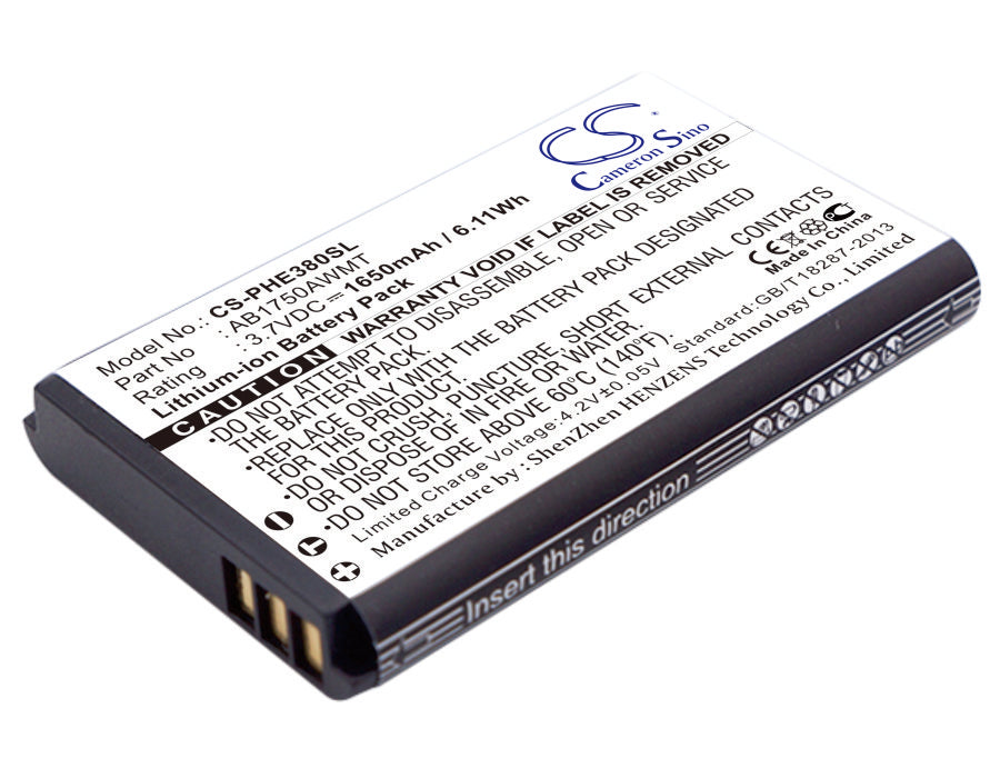 CS-PHE380SL Replacement Battery – Compatible with E380, Xenium E380
