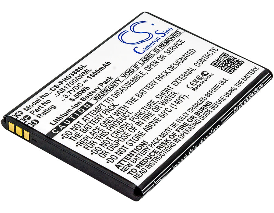 3.7V 1500mAh/5.55Wh Li-ion Mobile/SmartPhone Battery for Philips