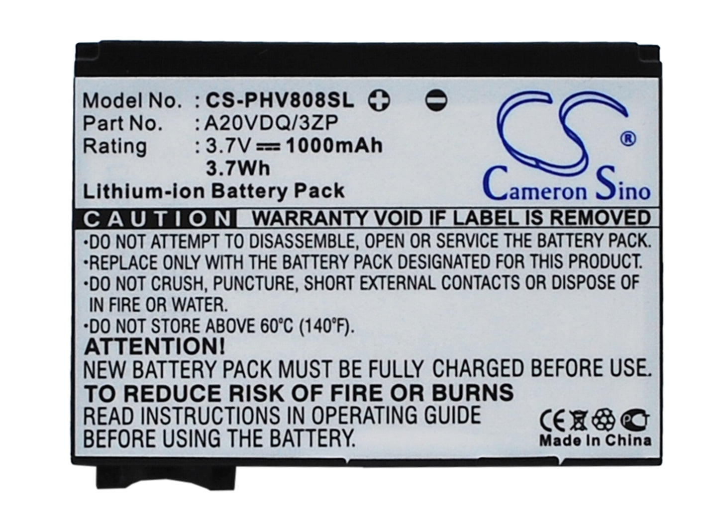 3.7V 1000mAh Li-ion Mobile/SmartPhone Battery for Philips