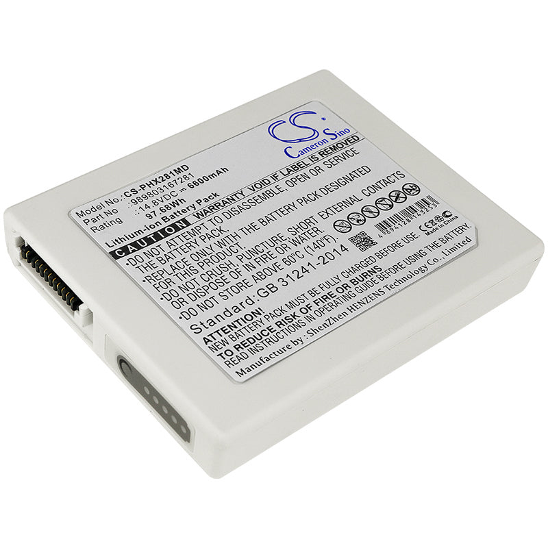 14.8V 6600mAh/97.68Wh Li-ion Medical Battery for Philips