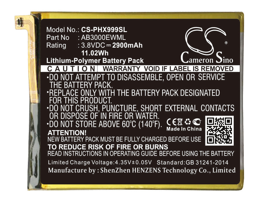 CS-PHX999SL Replacement Battery – Compatible with I999, Xenium I999