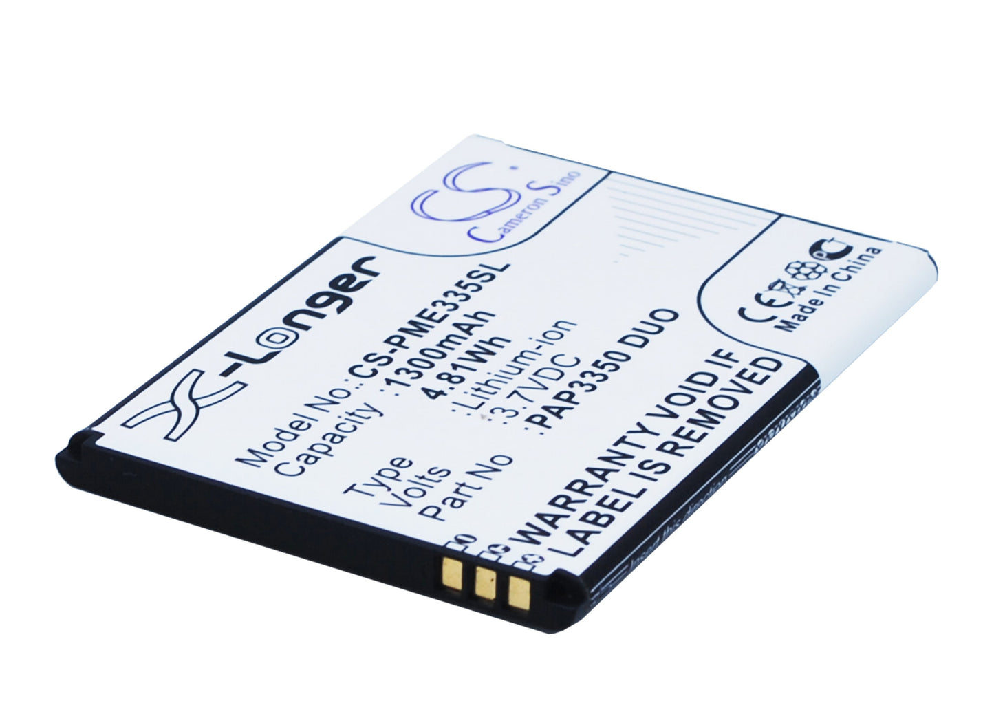 3.7V 1300mAh/4.81Wh Li-ion Mobile/SmartPhone Battery for Prestigio