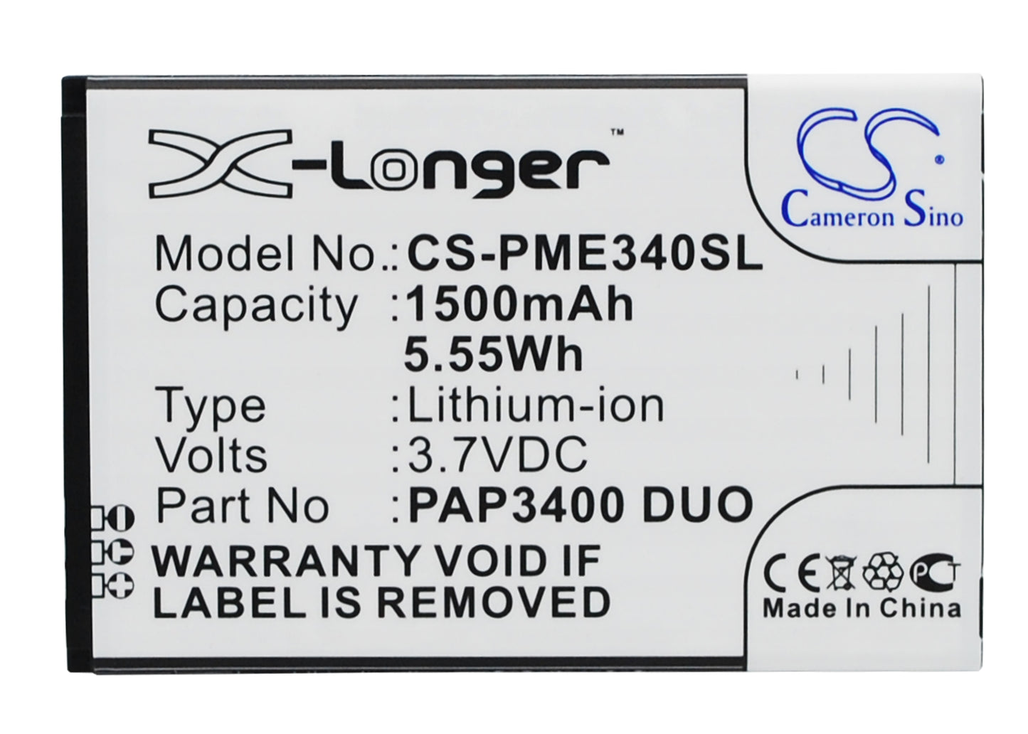 3.7V 1500mAh/5.55Wh Li-ion Mobile/SmartPhone Battery for Prestigio