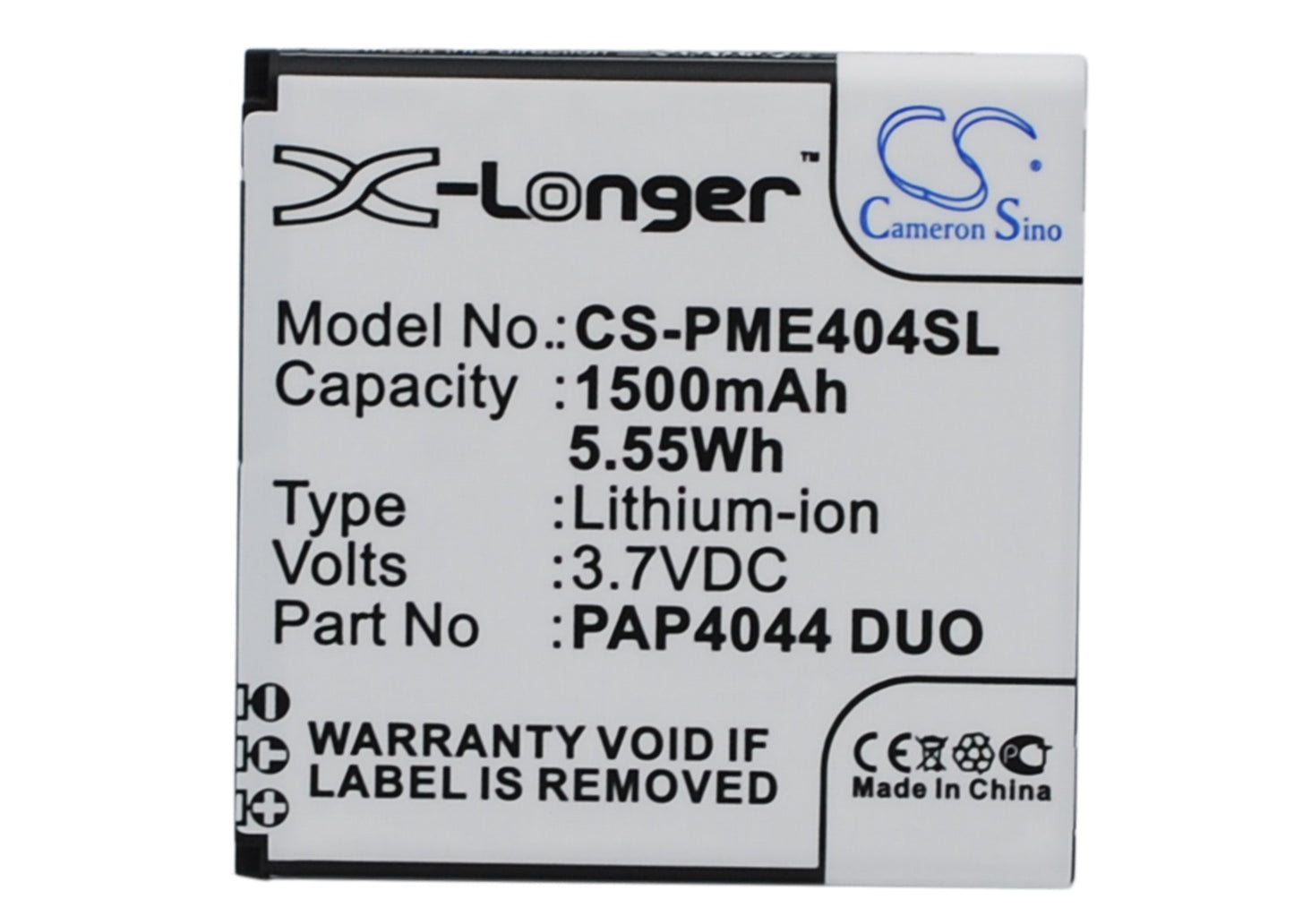 3.7V 1500mAh/5.55Wh Li-ion Mobile/SmartPhone Battery for Prestigio