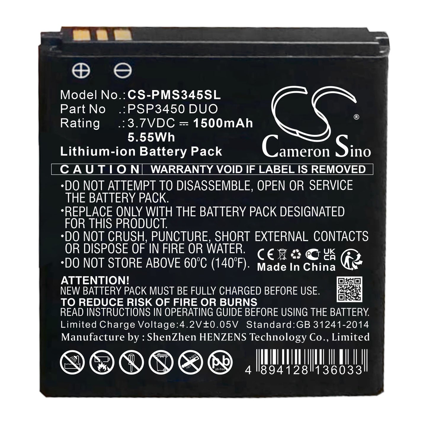 CS-PMS345SL Replacement Battery – Compatible with PSP3450 DUO