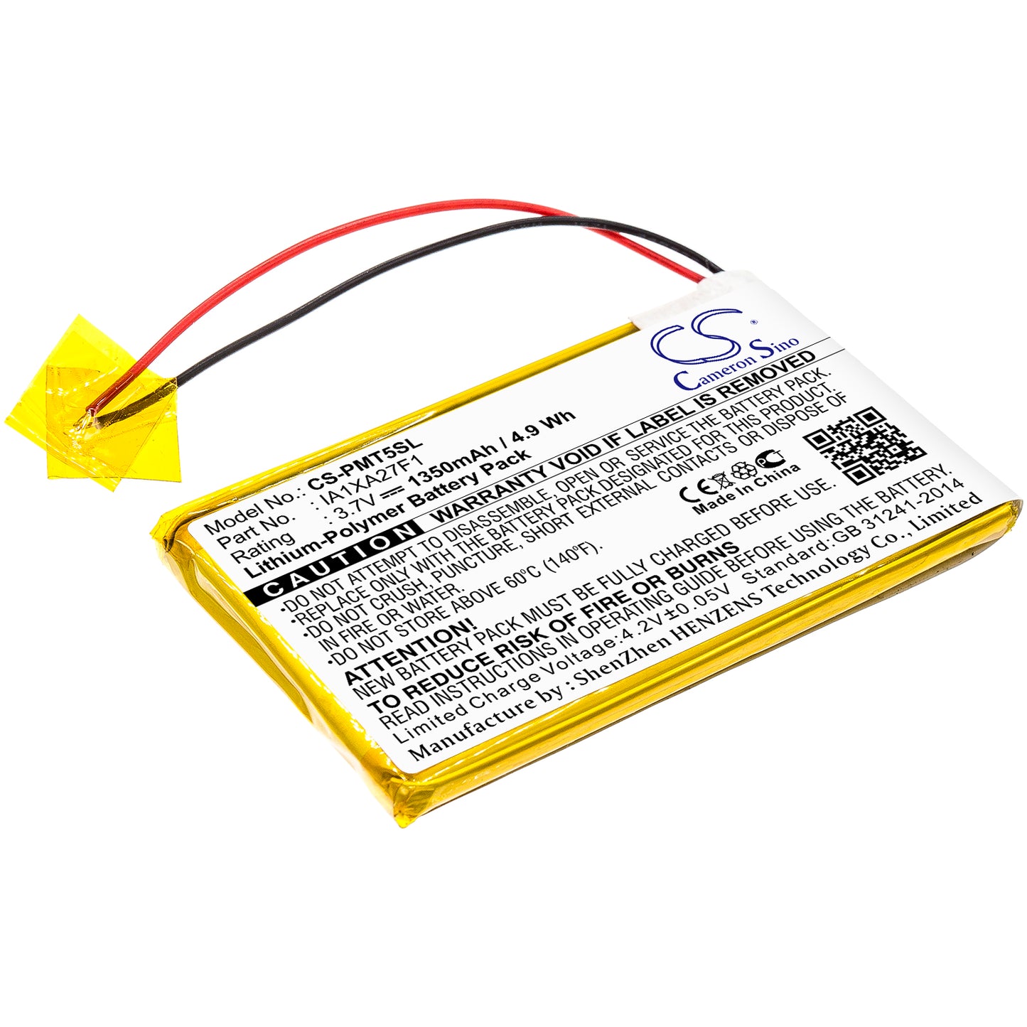 3.7V 1350mAh Li-Polymer PDA/Pocket PC Battery for Palm