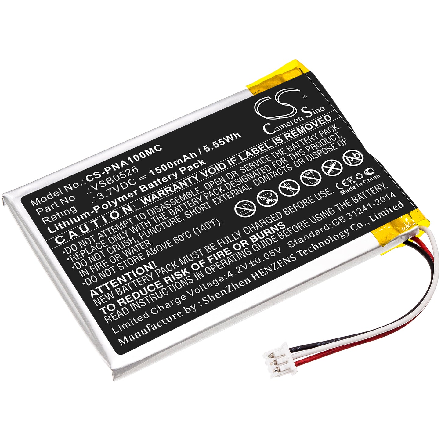 CS-PNA100MC Replacement Battery – Compatible with HX-A100, HX-A100-H, HX-A1M, HX-A500, HX-A500-D, HX-A500-H