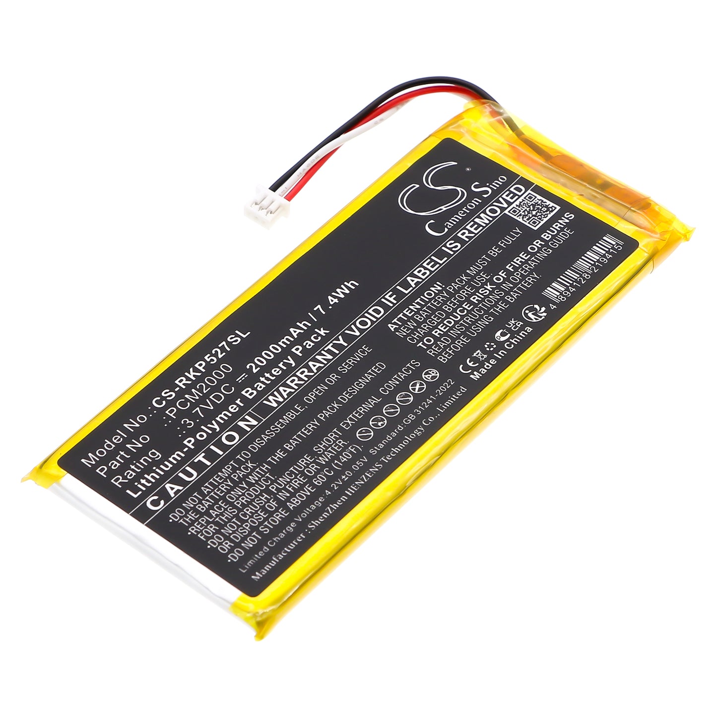 CS-RKP527SL Replacement Battery – Compatible with 5AT2S7, Alarm Keypad