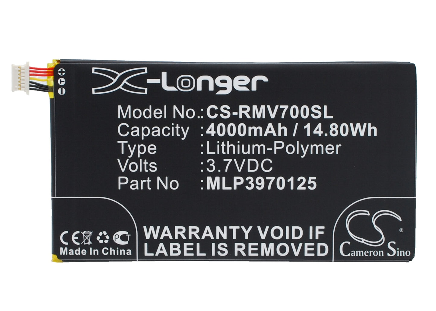 3.7V 4000mAh Li-PolymerBATTERY VERIZON Elipsis QMV7A 7inElipsis QMV7B