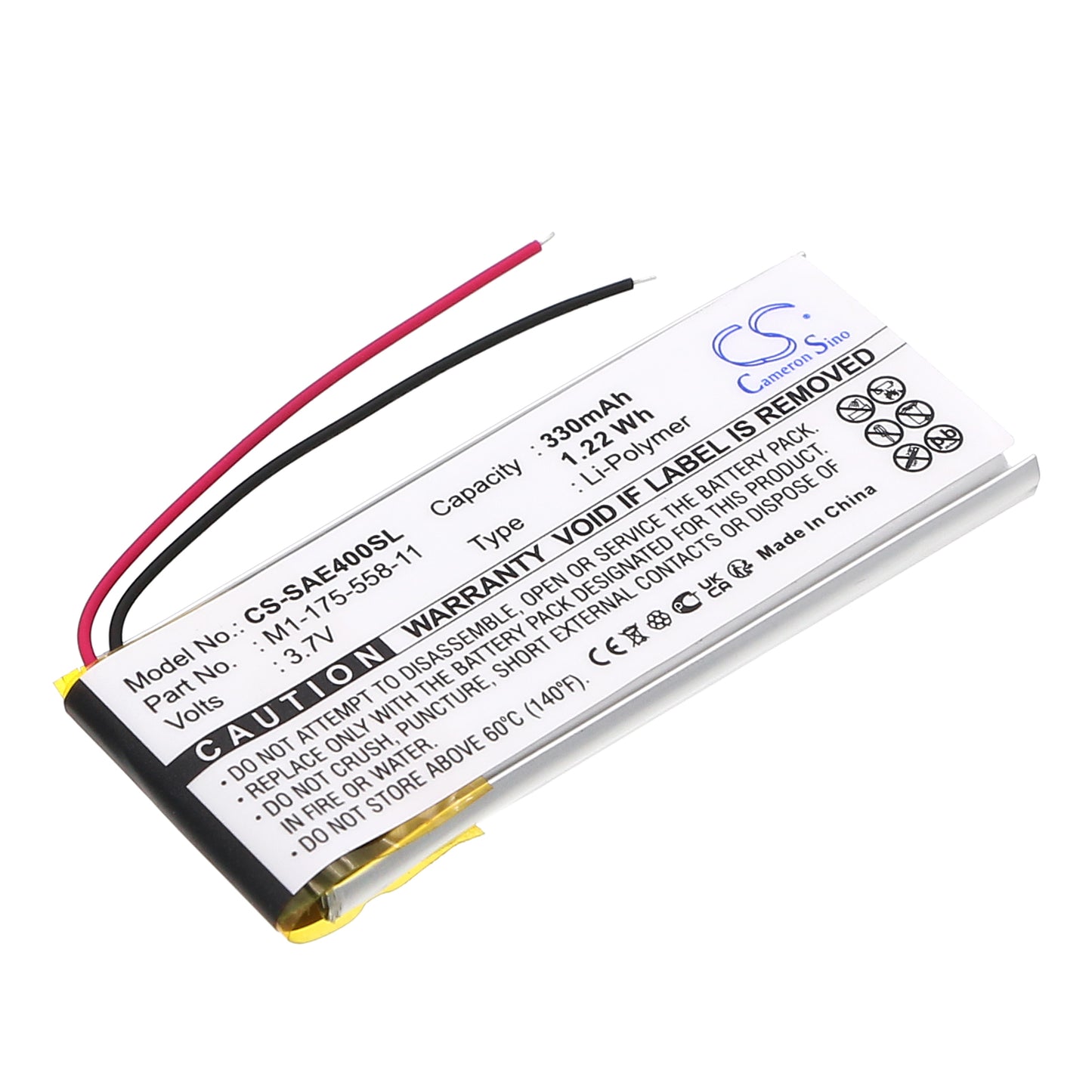 3.7V 330mAh Li-Polymer MP3/MP4/PMP Battery for Sony