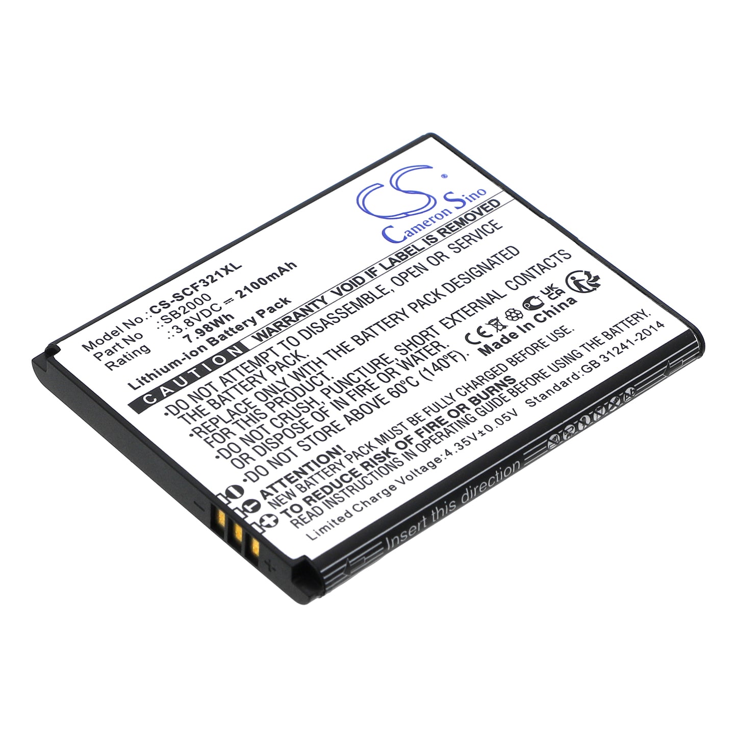 CS-SCF321XL Replacement Battery – Compatible with Flip SC3218B, Flip SC3218T