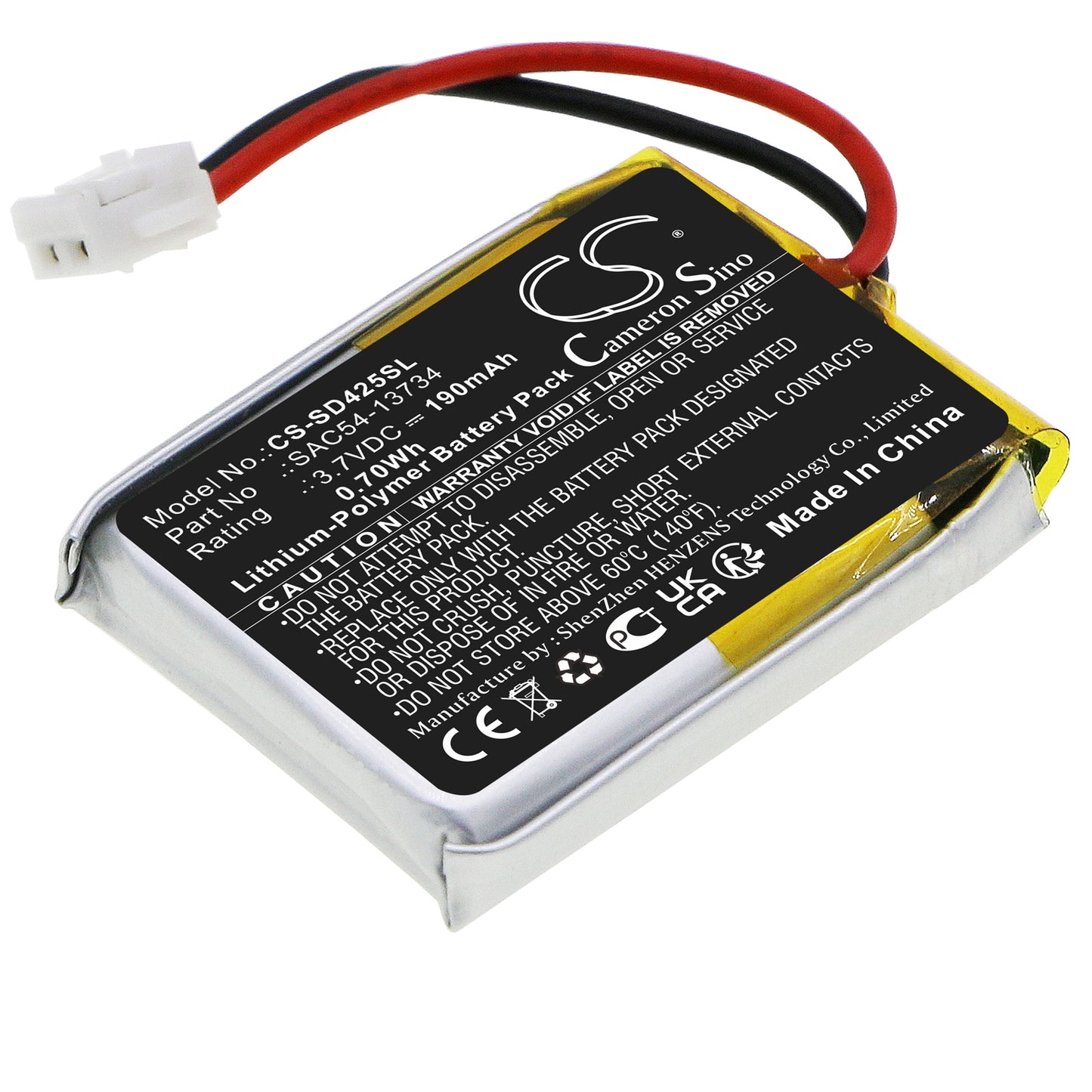 3.7V 190mAh Replacement Battery for SPORTDOG SAC54-13734
