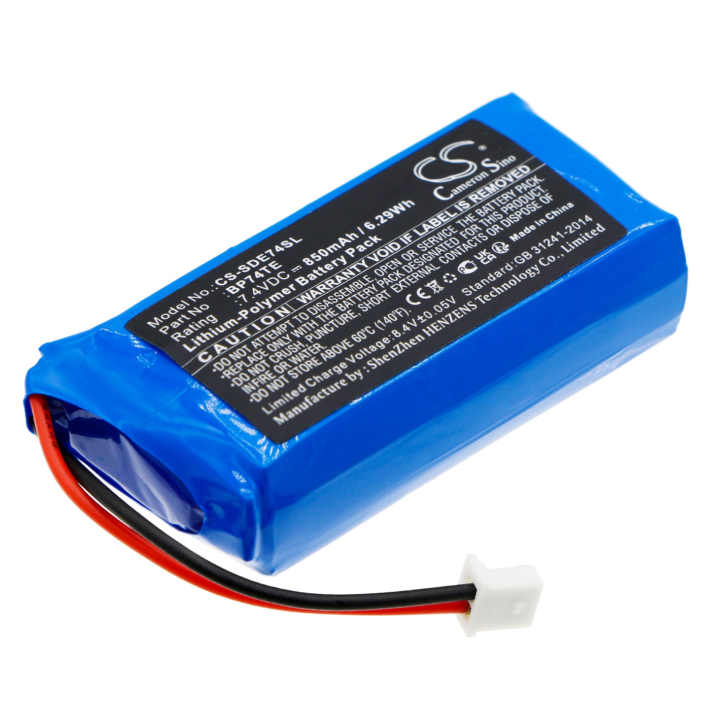 7.4V 850mAh/6.29Wh Li-Polymer Dog Collar Battery for Dogtra