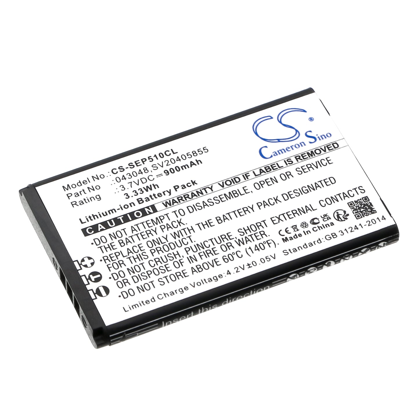 3.7V 900mAh/3.33Wh Li-ion Cordless Phone Battery for Swissvoice
