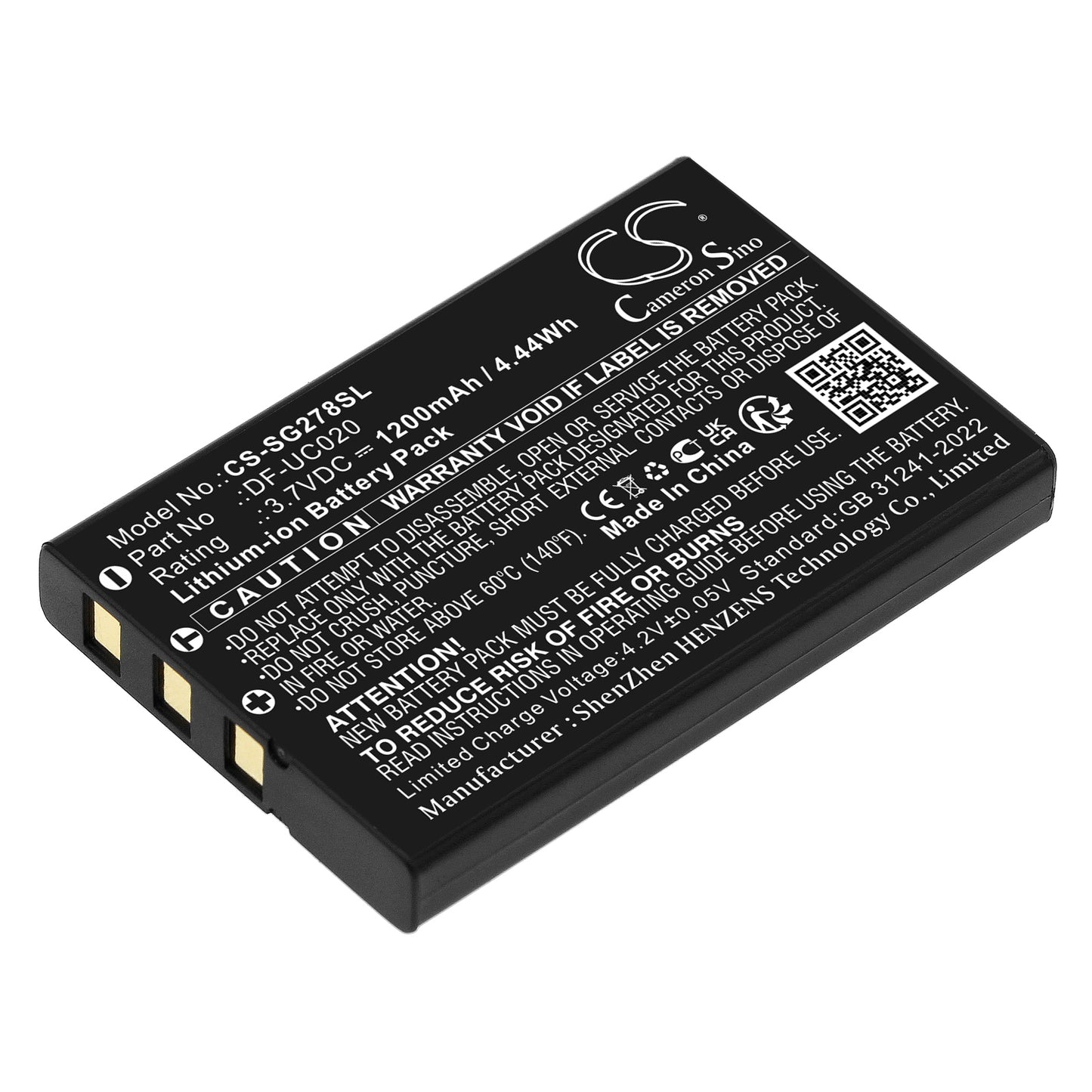 3.7V 1200mAh/4.44Wh Li-ion GPS/Navigator Battery for Zycast