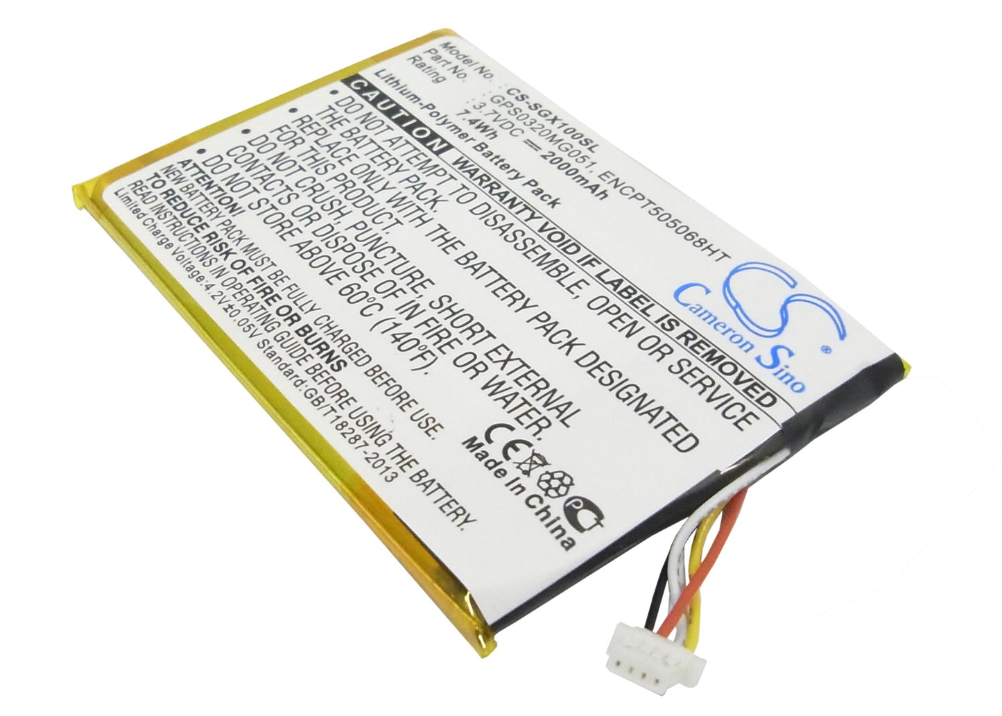 3.7v 2000mAH Battery for skygolf skycaddie sgxw