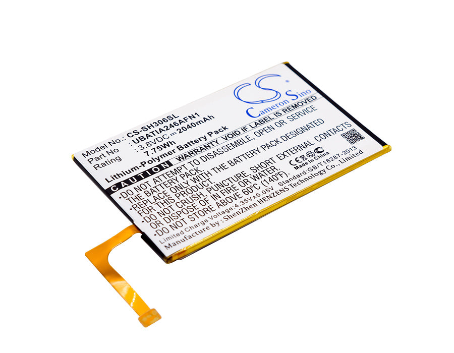 3.8V 2040mAh/7.75Wh Li-Polymer Mobile/SmartPhone Battery for Sharp
