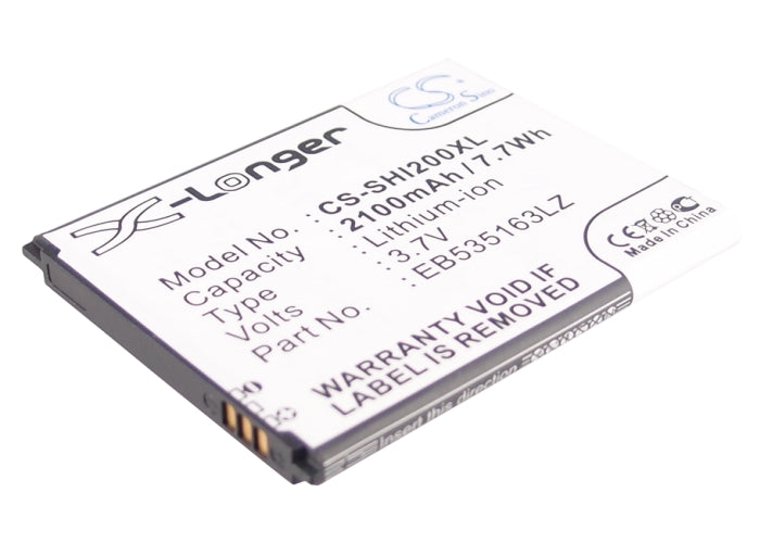 3.7V 2100mAh/7.7Wh Li-ion Mobile/SmartPhone Battery for Samsung