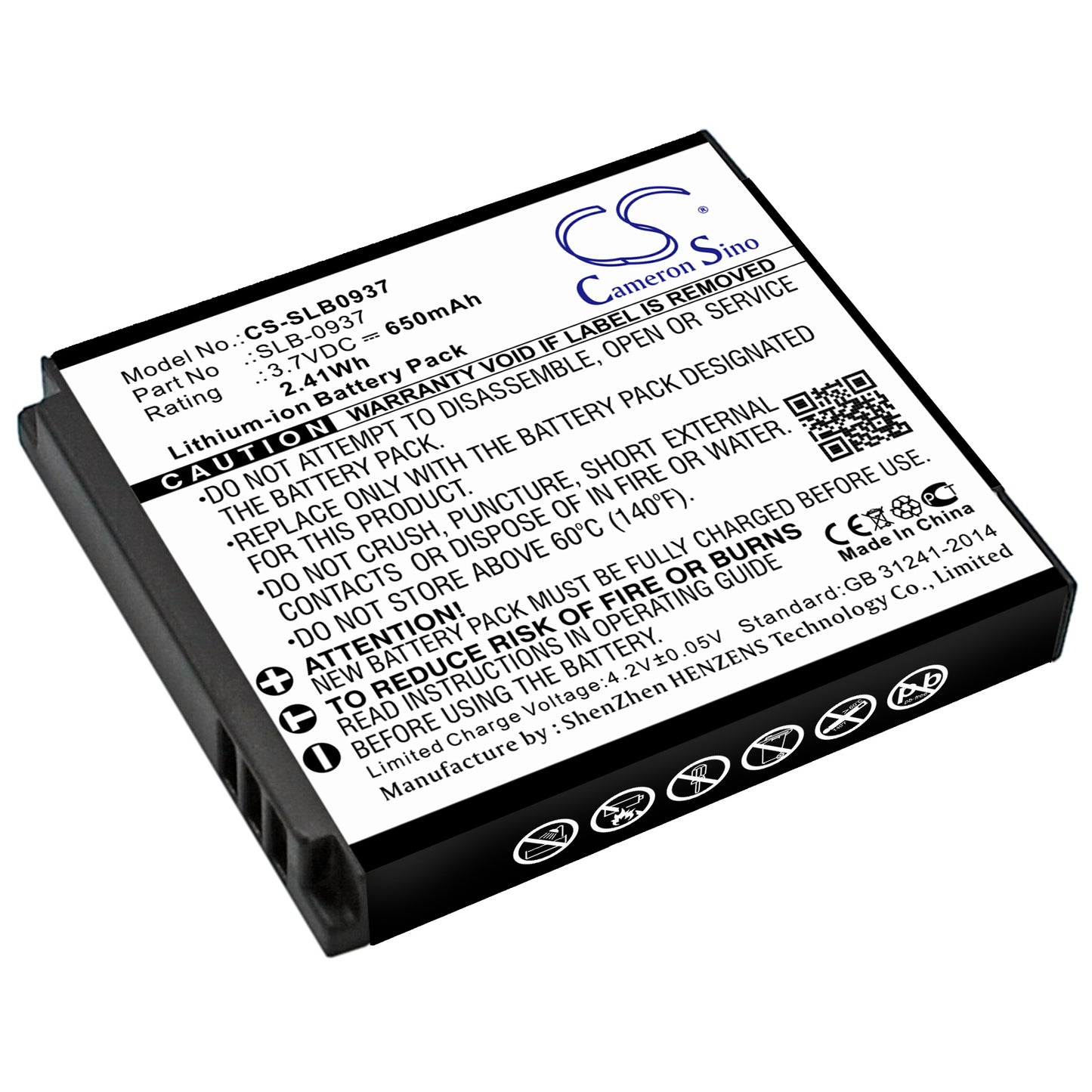 3.7V 1000mAh Li-ion Camera Battery for Samsung
