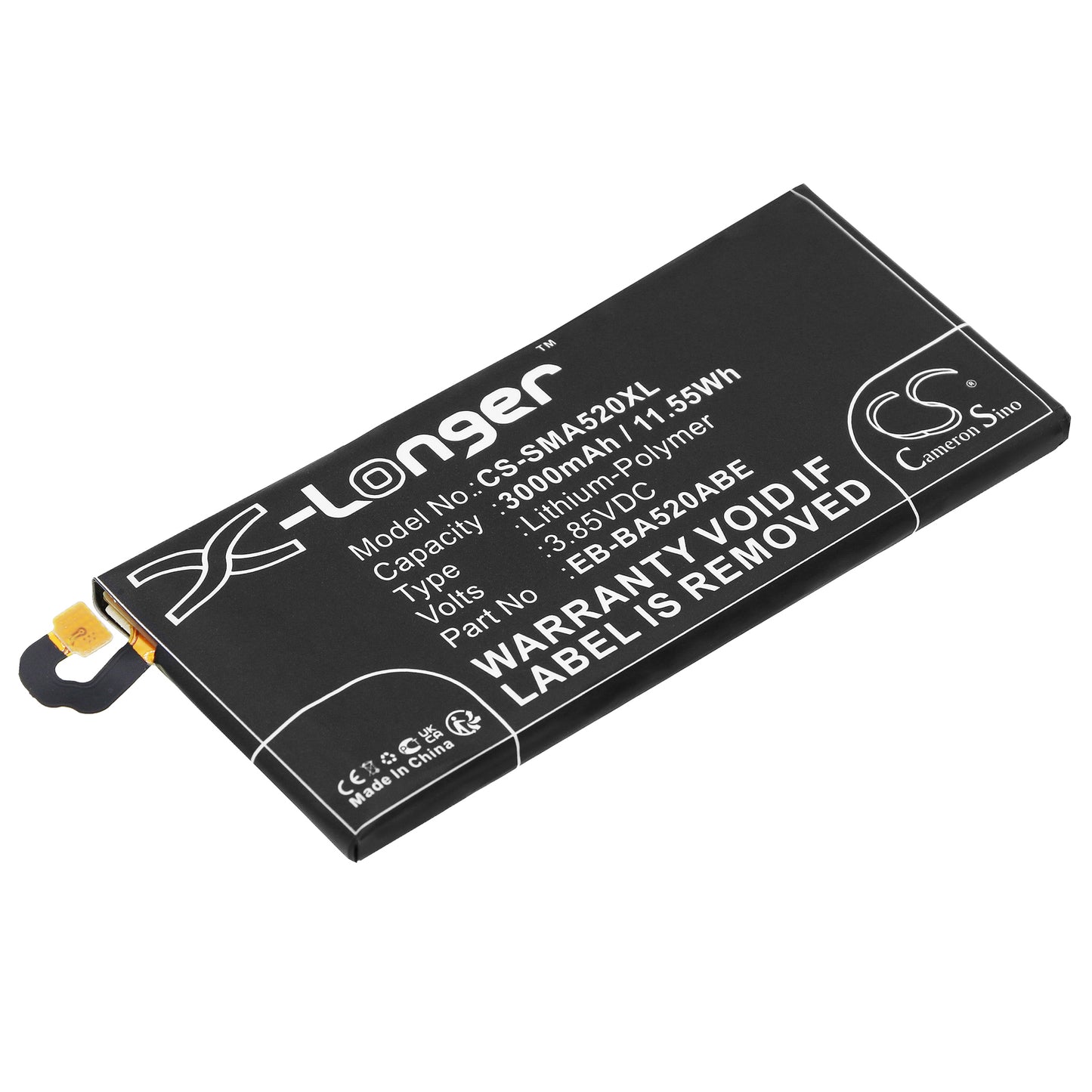 3.85V 3000mAh/11.55Wh Li-Polymer Mobile/SmartPhone Battery for Samsung