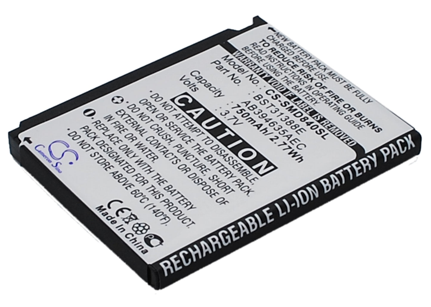 3.7V 750mAh Li-ion Mobile/SmartPhone Battery for Samsung
