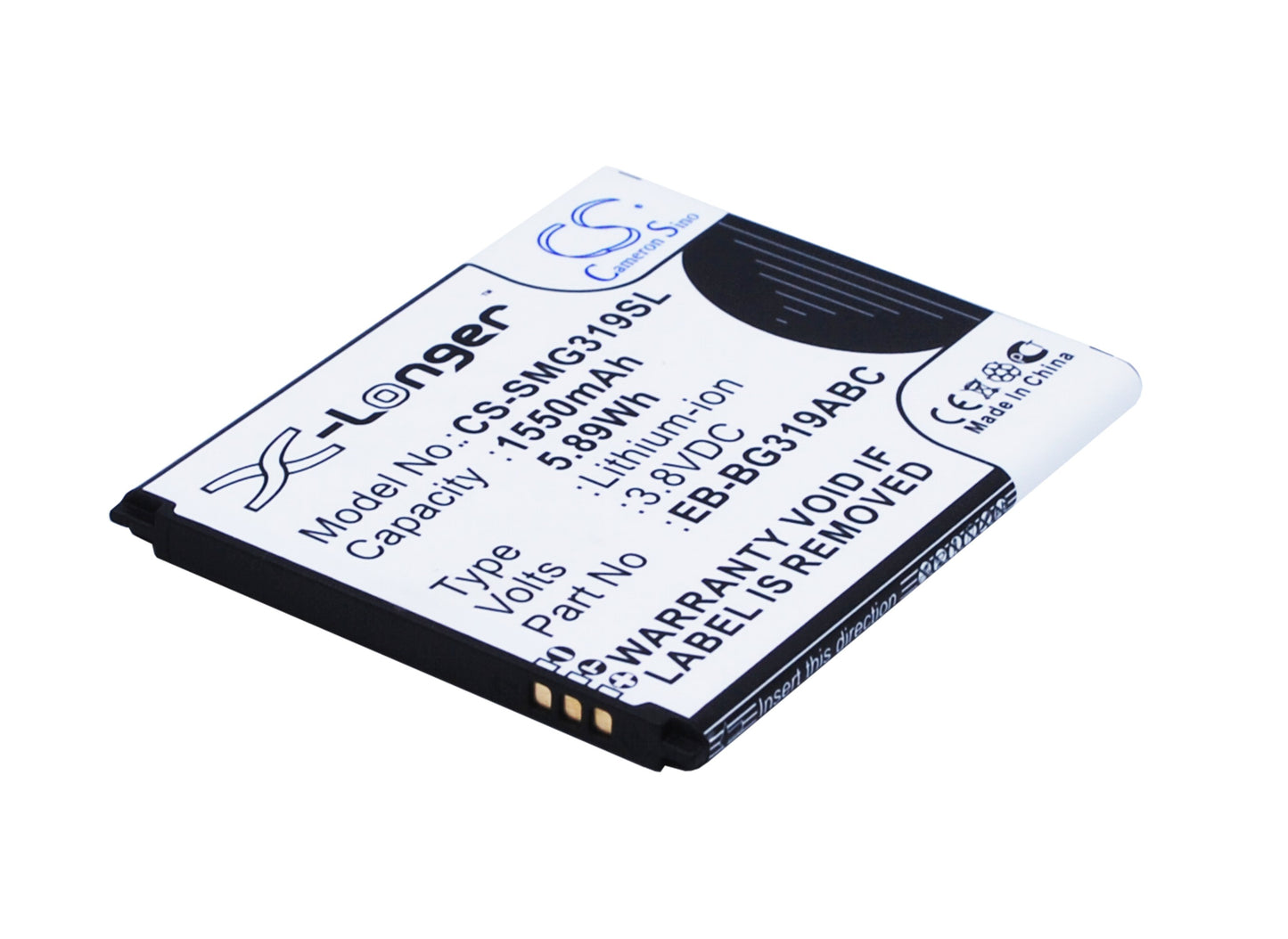 3.8V 1550mAh/5.89Wh Li-ion Mobile/SmartPhone Battery for Samsung
