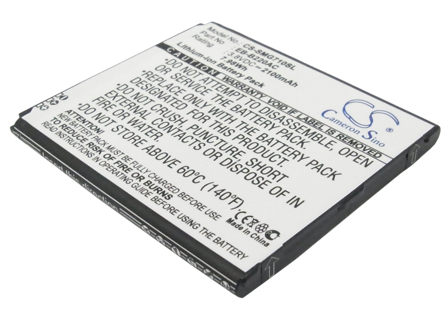 3.8V 2100mAh/7.98Wh Li-ion Mobile/SmartPhone Battery for Samsung