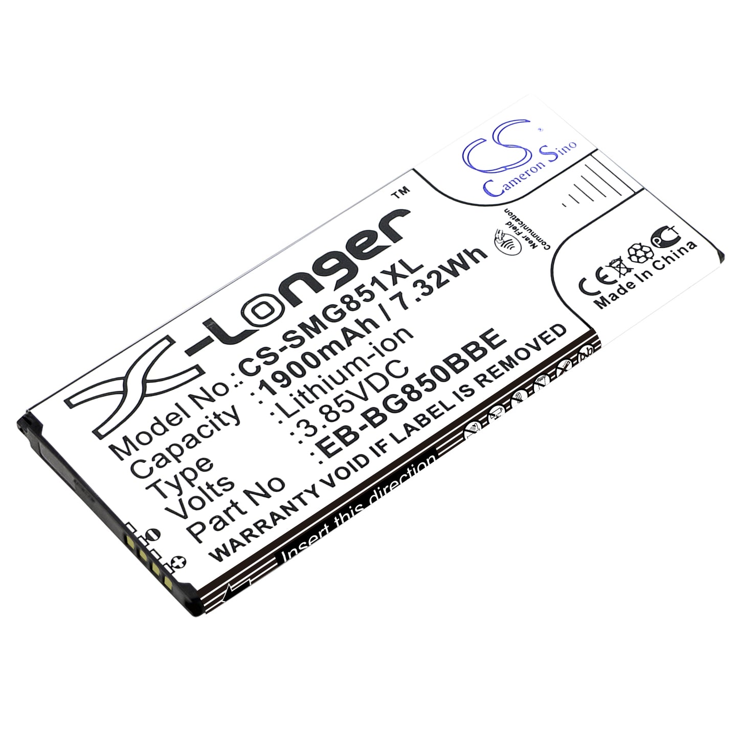 3.85V 1900mAh/7.32Wh Li-ion Mobile/SmartPhone Battery for Samsung