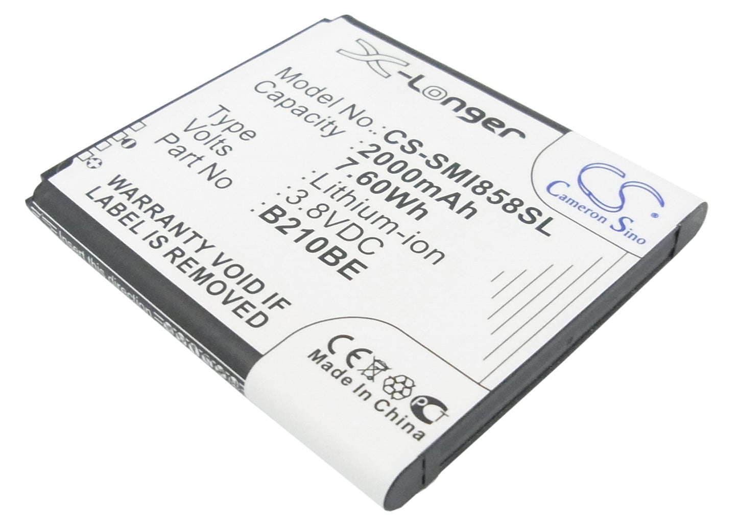 3.8V 2000mAh/7.60Wh Li-ion Mobile/SmartPhone Battery for Samsung