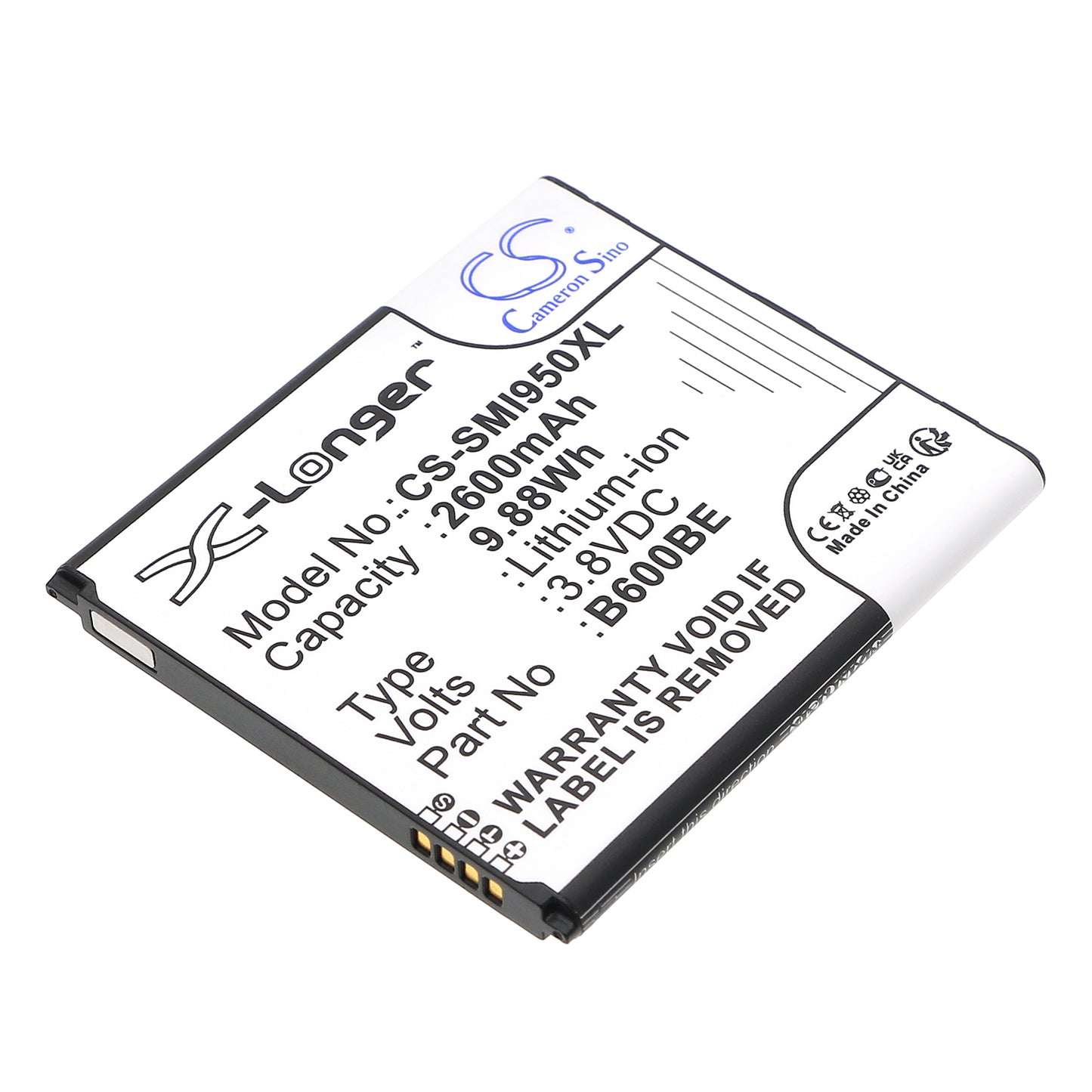 3.8V 2600mAh/9.88Wh Li-ion Mobile/SmartPhone Battery for Samsung