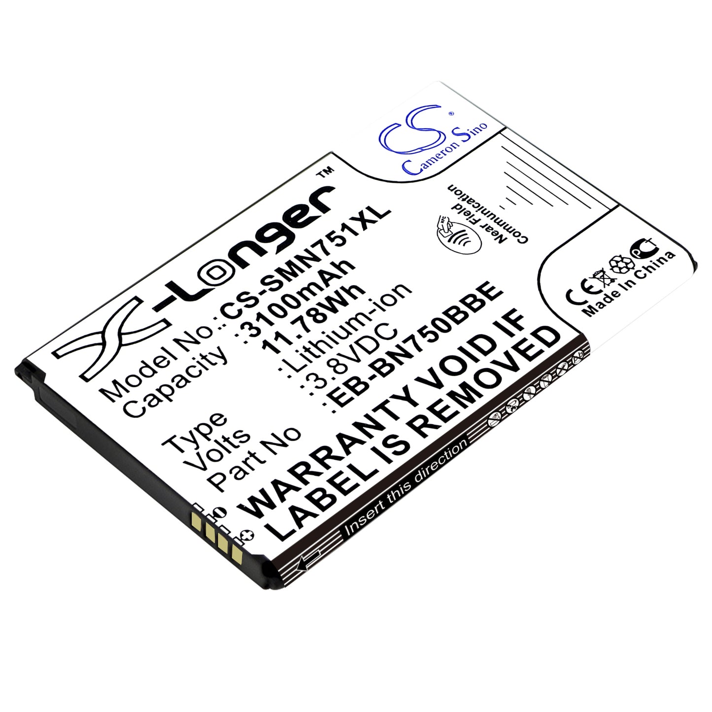 3.8V 3100mAh/11.78Wh Li-ion Mobile/SmartPhone Battery for Samsung