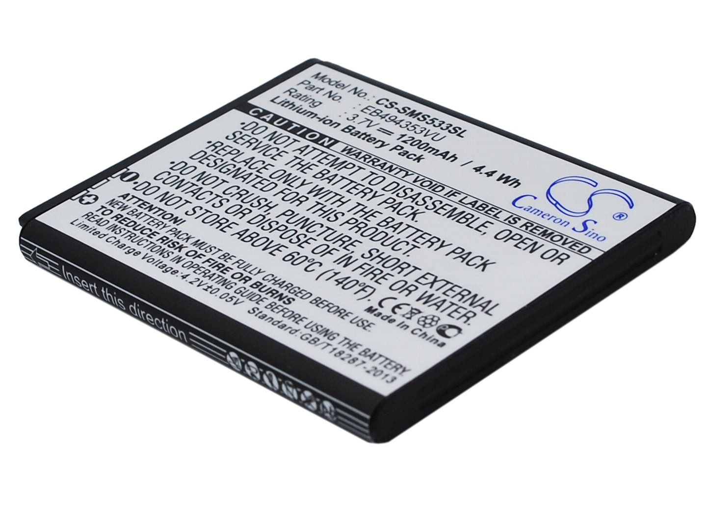 3.7V 1200mAh/4.44Wh Li-ion Mobile/SmartPhone Battery for Samsung