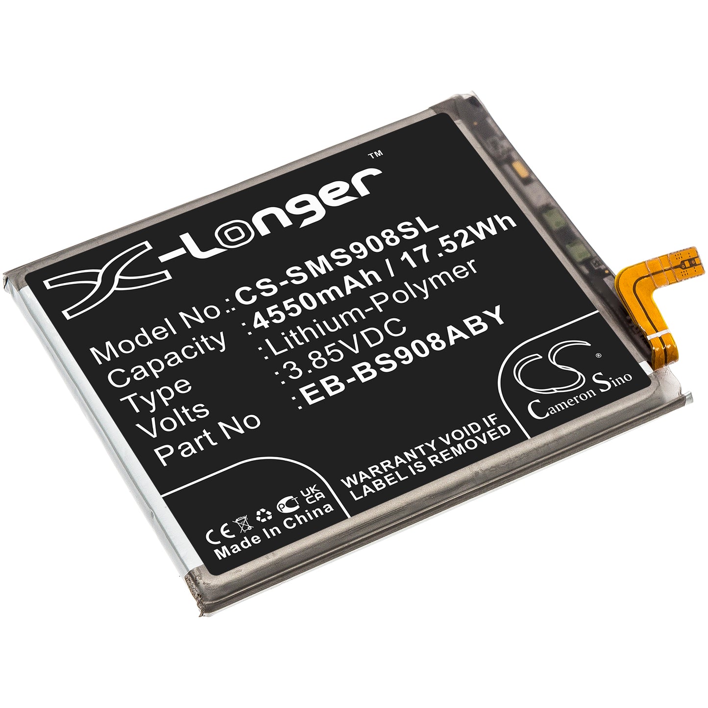 CS-SMS908SL Replacement Battery – Compatible with Galaxy S22 Ultra 5G, SM-S906W, SM-S9080, SM-S908B/DS, SM-S908E/DS, SM-S908N
