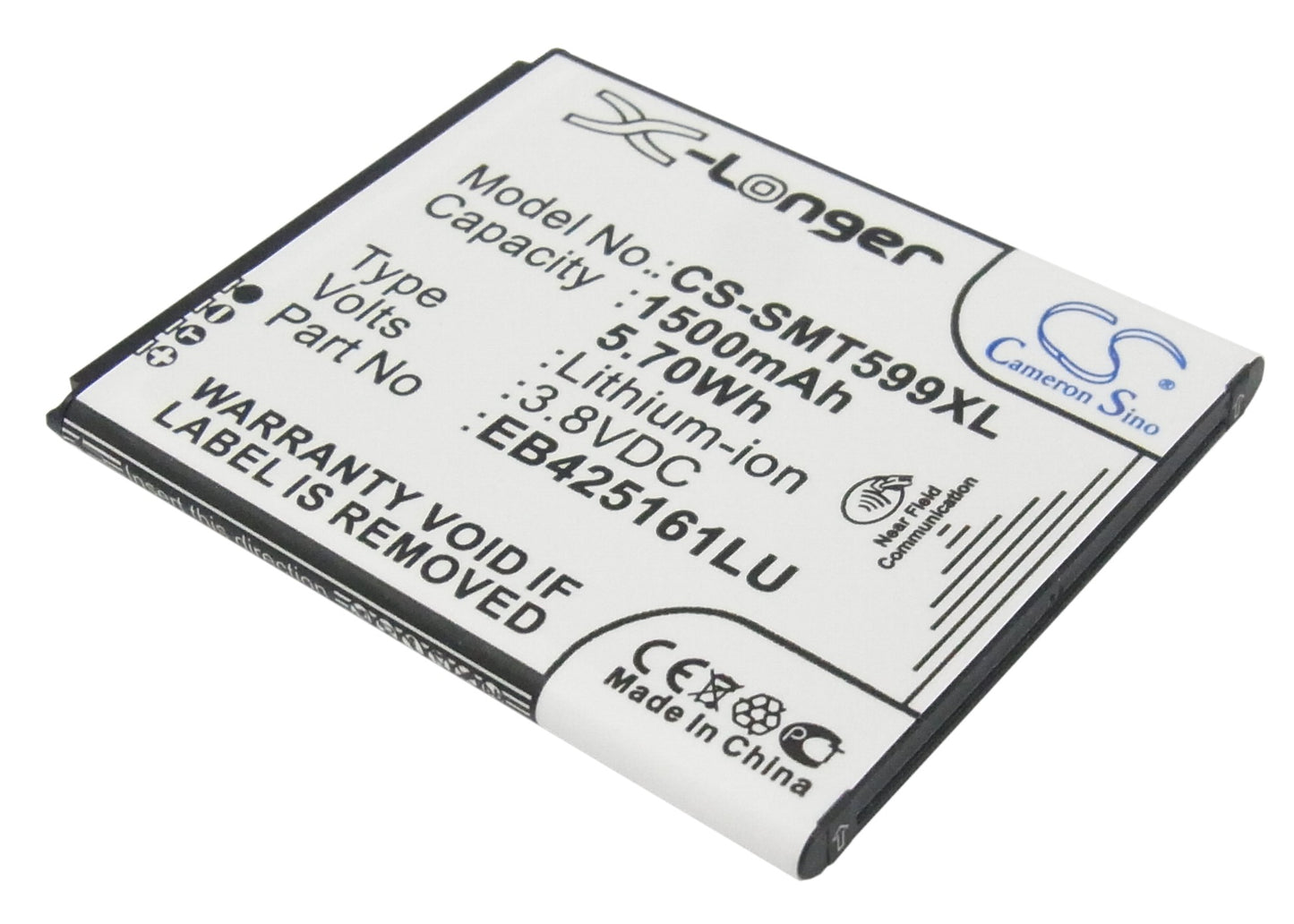 3.8V 1500mAh/5.70Wh Li-ion Mobile/SmartPhone Battery for Samsung