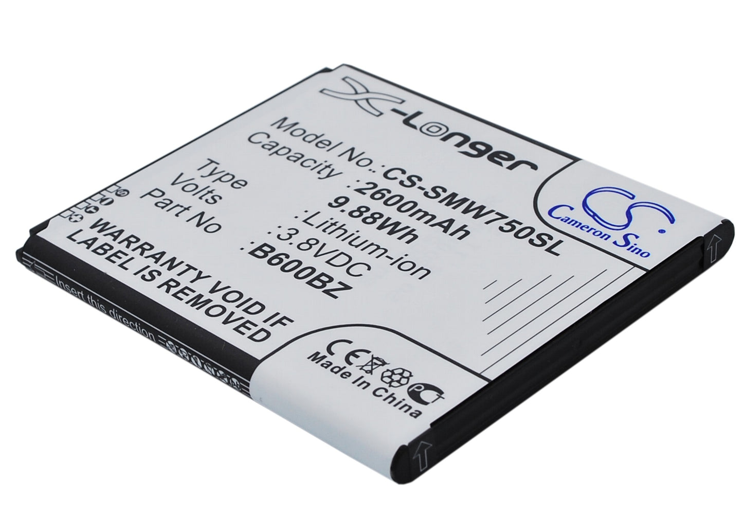 3.8V 2600mAh/9.88Wh Li-ion Mobile/SmartPhone Battery for Samsung