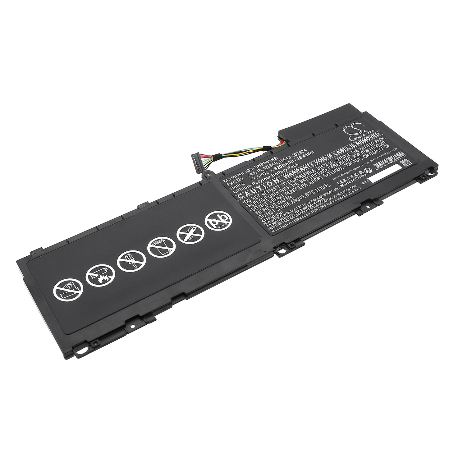 7.4V 5200mAh/38.48Wh Li-Polymer Notebook/Laptop Battery for Samsung