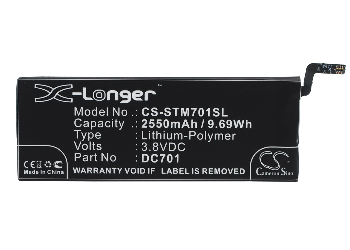 3.8V 2550mAh/9.69Wh Li-Polymer Mobile/SmartPhone Battery for Smartisan