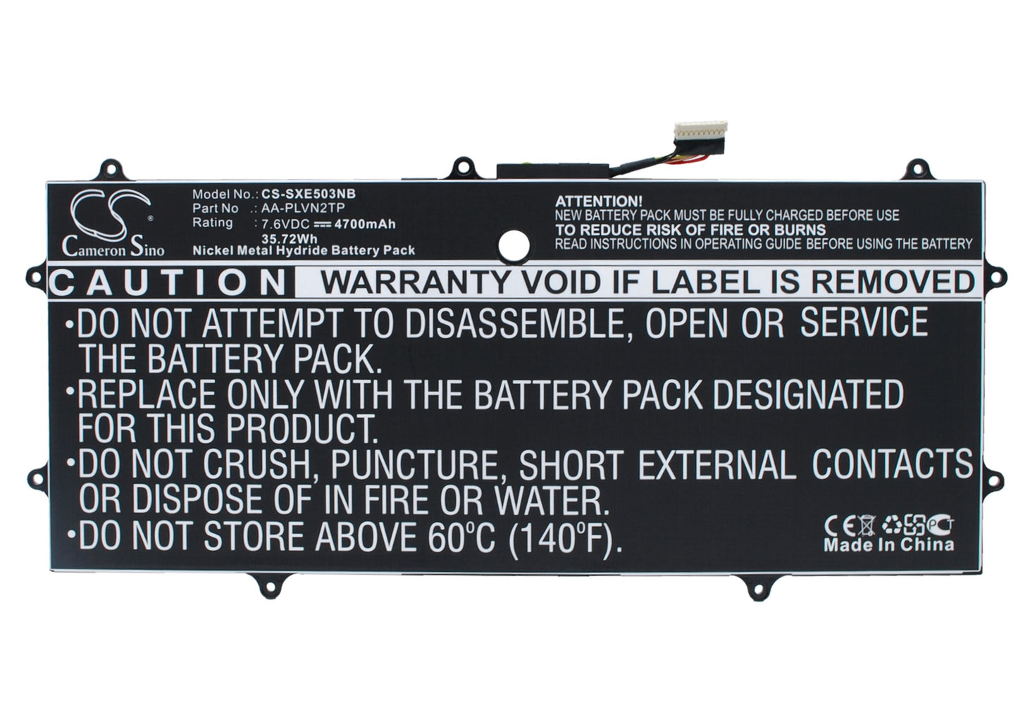 7.6V 4700mAh/35.72Wh Li-Polymer Notebook/Laptop Battery for Samsung