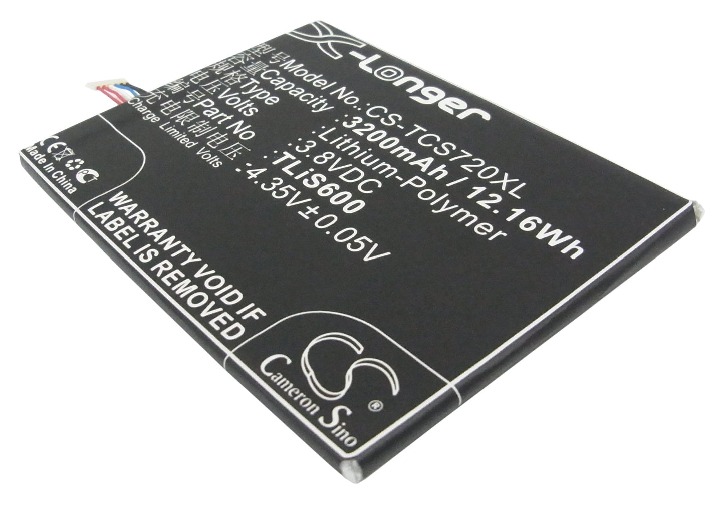 3.8V 3200mAh/12.16Wh Li-Polymer Mobile/SmartPhone Battery for TCL