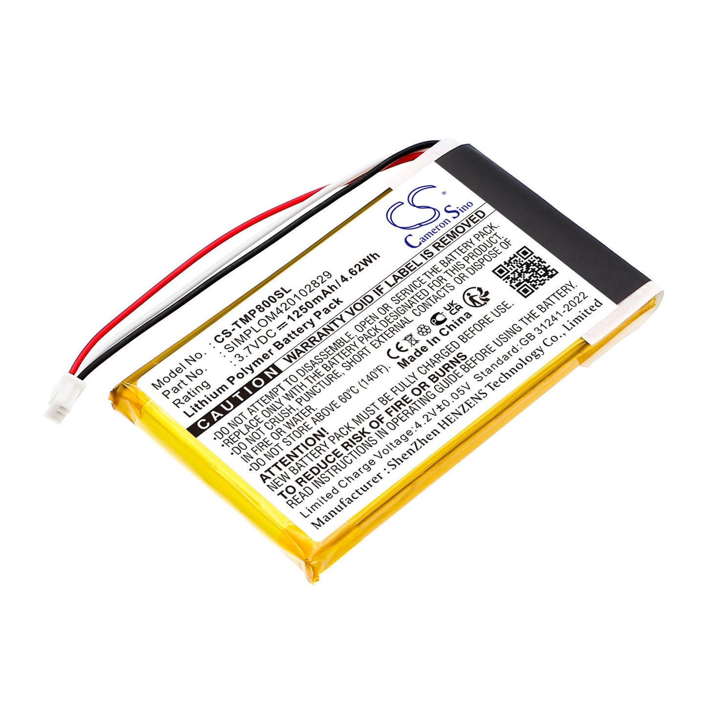 3.7V 1250mAh Li-Polymer GPS/Navigator Battery for TomTom