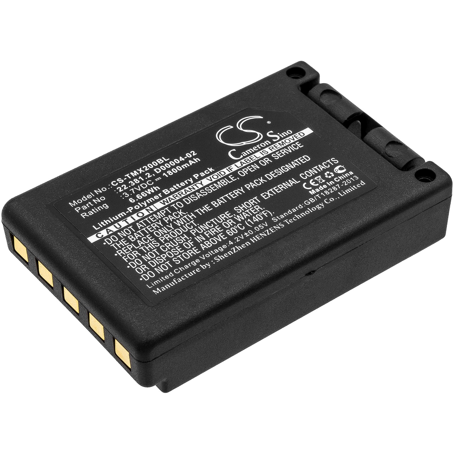 CS-TMX200BL Replacement Battery – Compatible with TG-TXMNL, Transmitter Tele Radio TG-TXMN